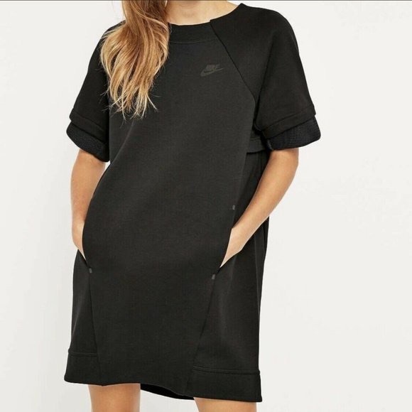 Nike Dresses & Skirts - Nike tech fleece dress black kangaroo pouch small